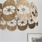 A timeless and essential material for interior decoration, raffia adorns the very elegant BAILA pendant light. Hand-woven and decorated with delicate, rounded patterns, it brings a natural, resolutely trendy touch to the decoration. Decor inspiration Perfect for decorating both a living room and a bedroom, this pendant light offers a soft, warm and friendly atmosphere. Further information Structure: iron Exterior: natural raffia Bulb: E27 Maximum power: 40 W Wire length: 100 cm Wire color: black Dimensions: ø 60 x H. 29 cm Bulb not supplied. Also available as a wall light.